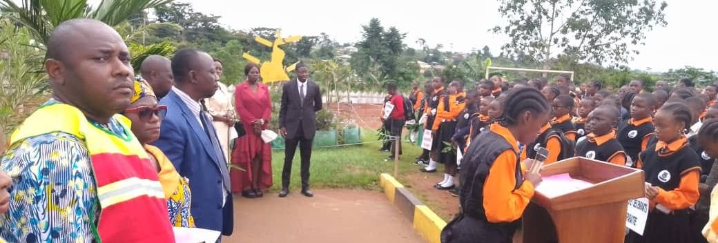 A student speaking at a school ceremony